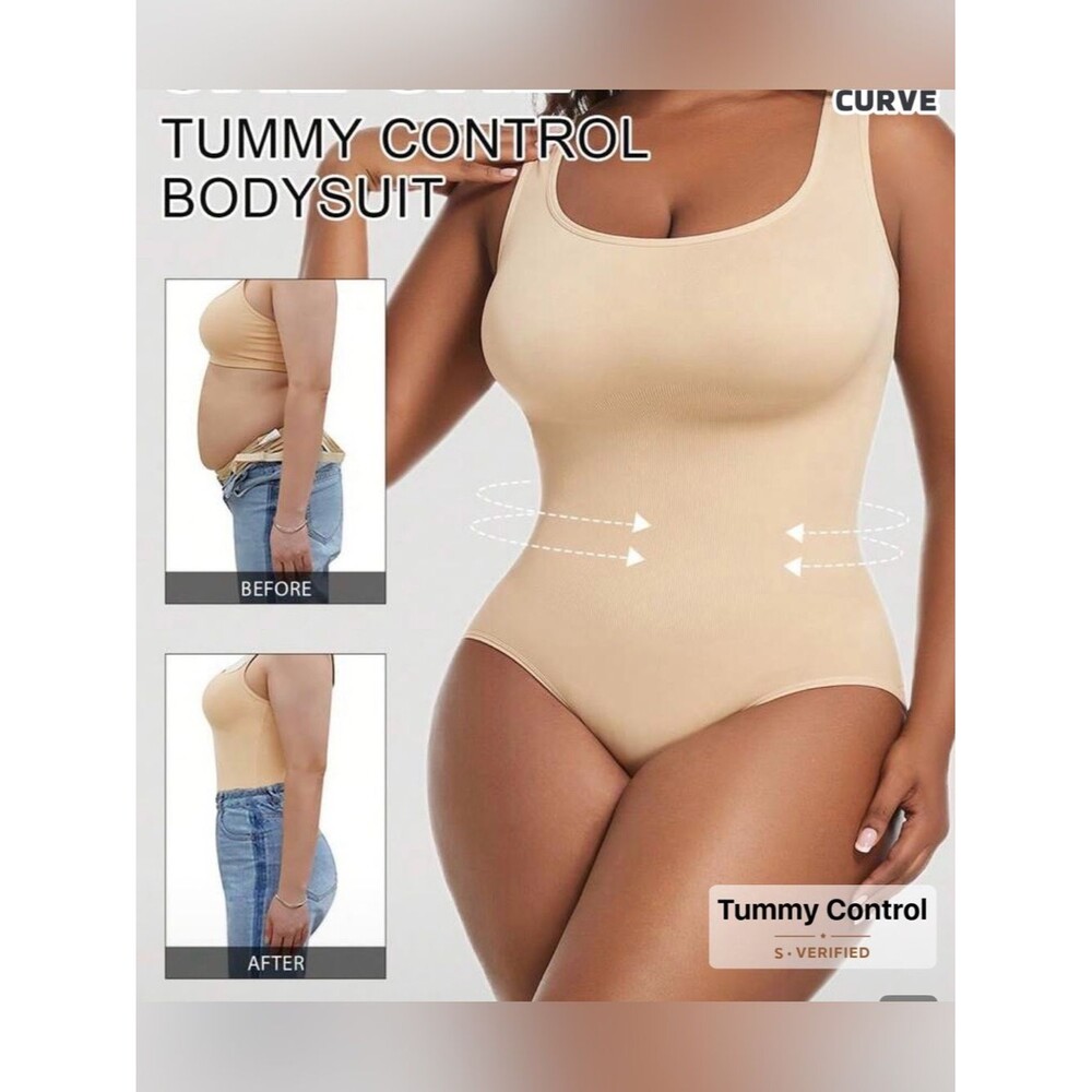 PLUS SIZE Shapewear Bodysuit Seamless Beige Tummy Control 2X NWT